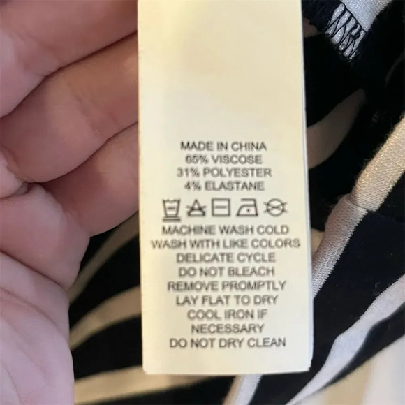 Kate Spade XS Black Striped Knit Dress 3/4 Sleeve Knee Length Casual - Picture 4 of 7